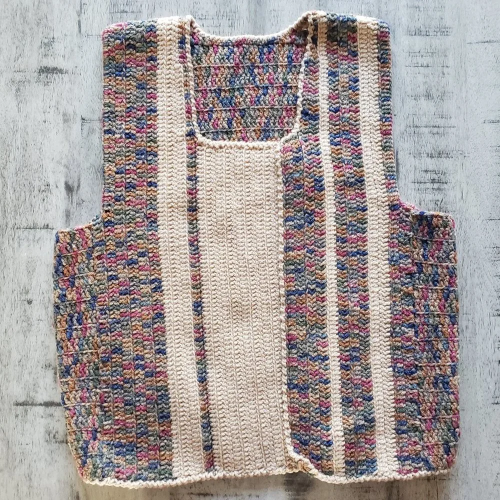 Handmade Crochet Multicolor Vest - Picture 1 of 9